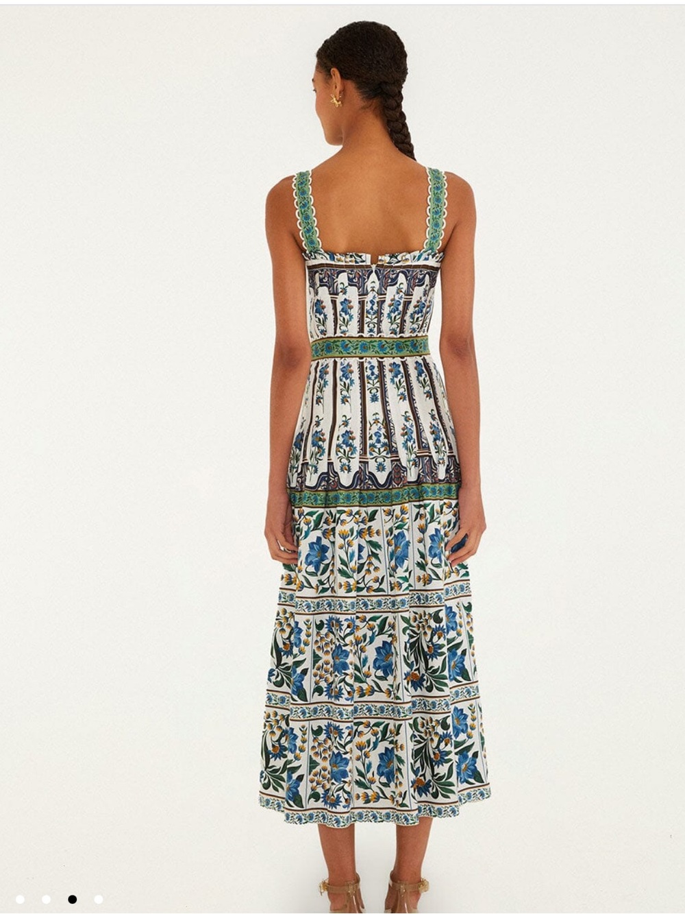 FARM Rio Off-White Manoela Belted Maxi Dress Linen Blend - NEW with tags - Picture 3 of 13